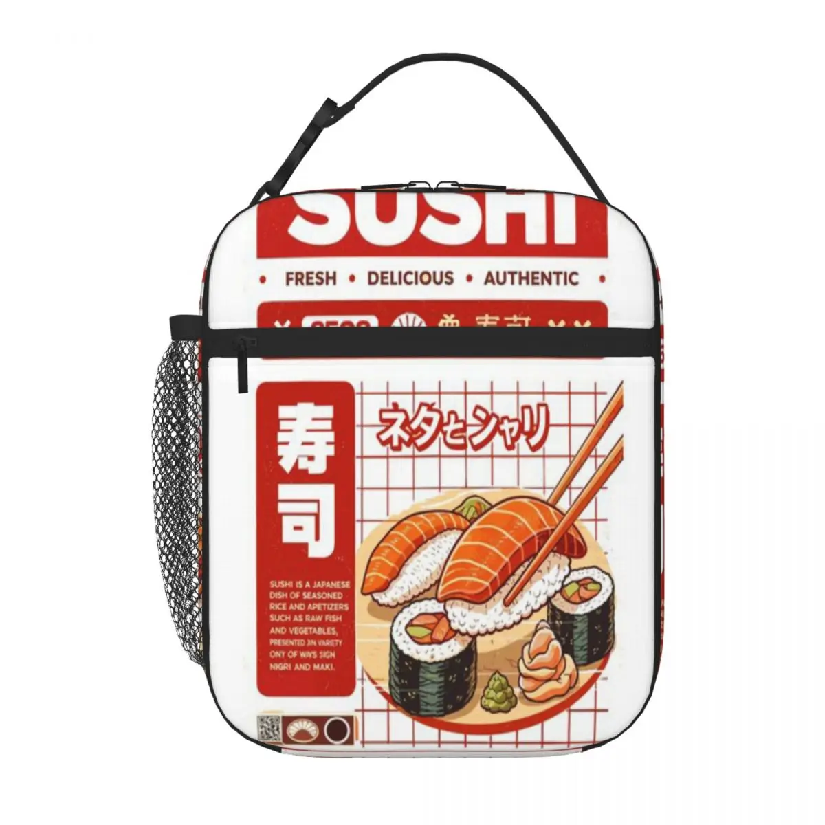 Hot Sale Sushi Fresh Delicious Authentic Crossbody Portable Lunch Bag Seaside Lunch Thermal Lunch Bag