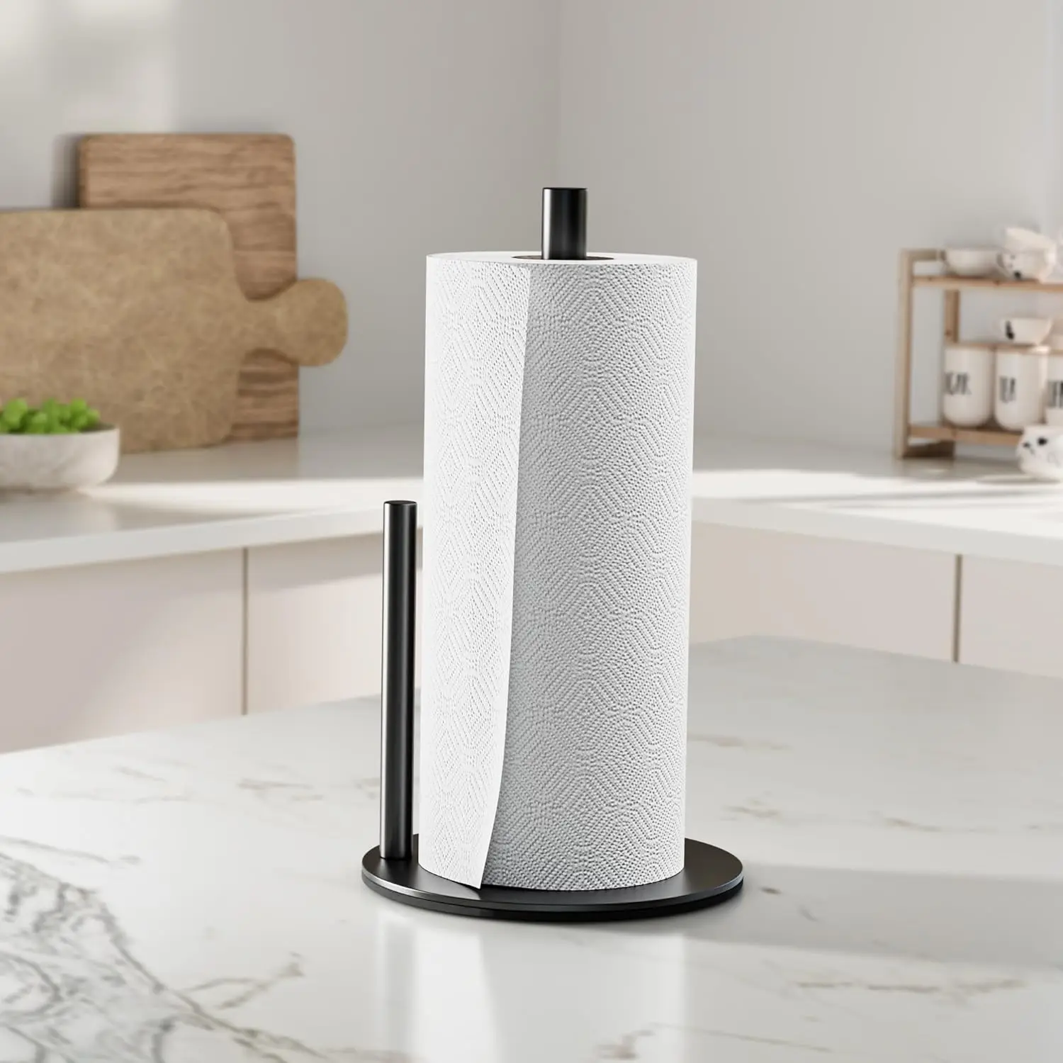 

Kitchen Roll Holder Kitchen Paper Holder Stainless Steel Paper Roll Holder with Base No Drilling Needed for Kitchen Bathroom