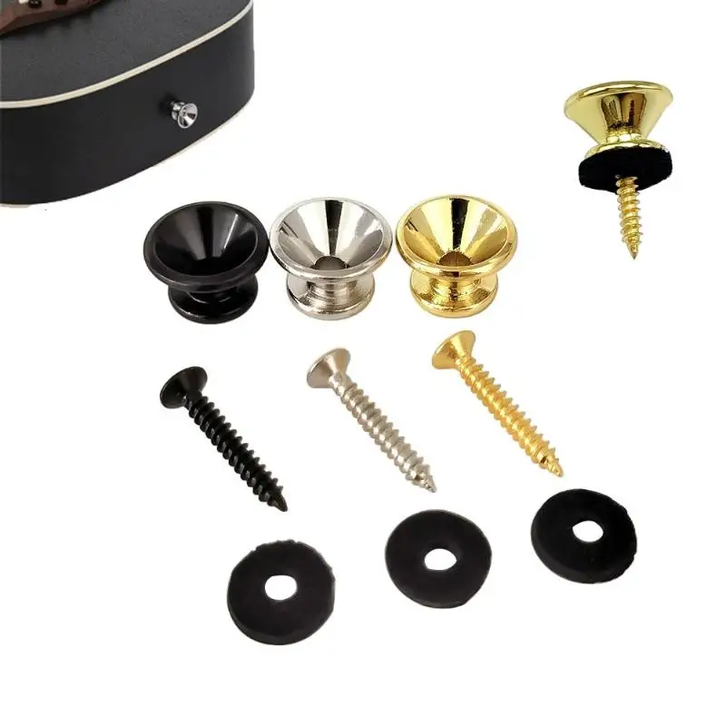 2Pcs Guitar Accessories Multi Color Metal Strap Locking Pegs Electric Bass Guitar Button Ukulele End Buckle Lock Pins