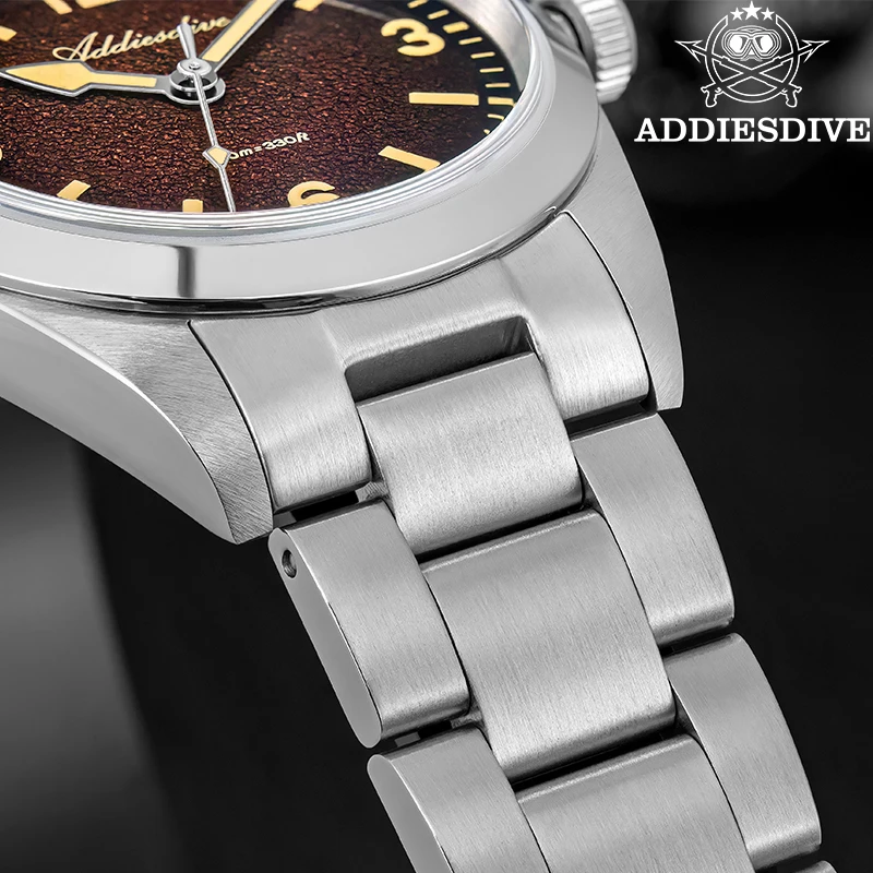 ADDIESDIVE 100m Waterproof Sapphire Glass Man Watch 36mm Super Luminous Quartz Wristwatch Stainless Steel Vintage Watches AD2544
