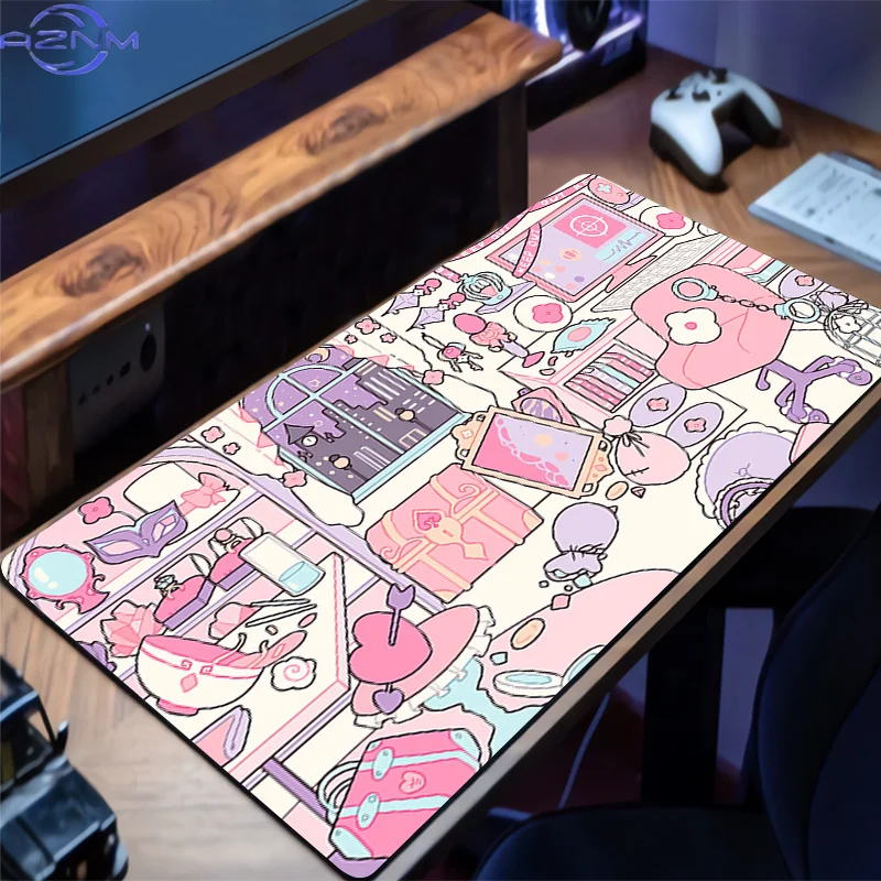 Mouse Pads Cute Computer Mausepad Laptop Pink Desk Mat Kawaii Cushion Office PC Accessories Anime Semyon Room Rug Keyboard Pad