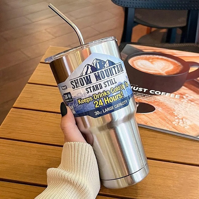 304 stainless steel straw, ice cream cup, German style insulated beer cup, large capacity car cup, insulated and insulated cup,