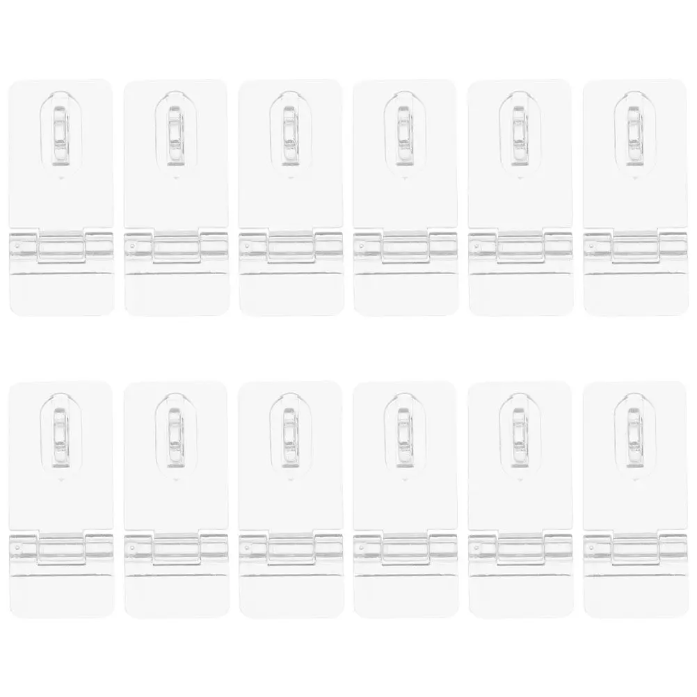 12Sets Acrylic Cabinet Lock Hinge Hasps Clear Buckle Latch Locks Flat Mount Lock for Boxes Drawers Toolkit Acrylic Hasp Locks