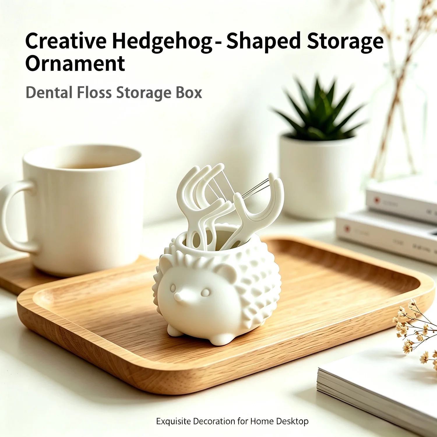 Hedgehog Shaped Toothpick Holder Multifunctional Desktop Organizer For Cotton Swabs Floss Picks Kitchen Table Home Decor Gift