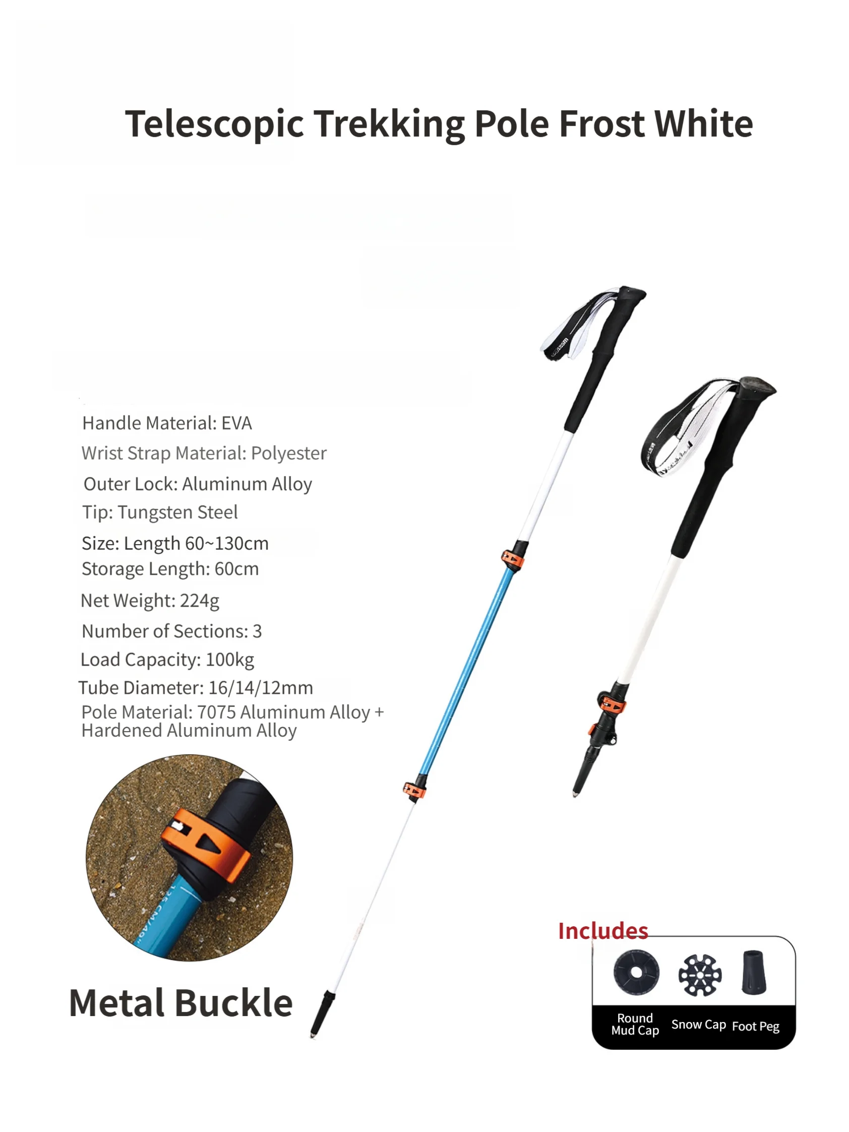 7075 Aluminum Adjustable Hiking Poles with Shock Absorbing Technology for Smoother Downhill and Technical Terrain Use