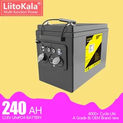 LiitoKala DC-12V 200Ah/240Ah LiFePO4 Battery Lithium Power Battery For 12.8V RV Campers Golf Cart Off-Road Off-grid Solar Wind