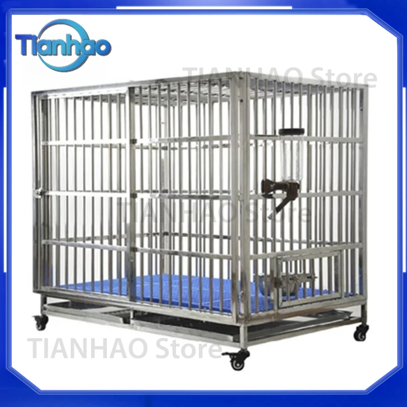 High Quality Professional Veterinary Folded Stainless Steel Running Hospital Cage Dog Kennel for EUR PET for Vet Clinic