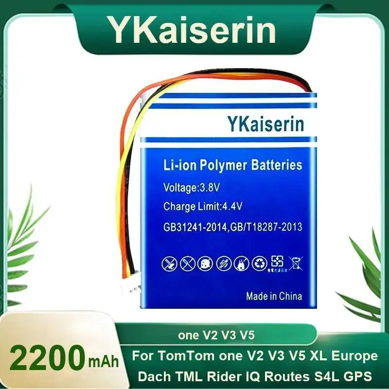 

YKaiserin 2200mAh for TomTom One V2 V3 V5 XL Europe Dach TML Rider IQ Routes S4L Rider 2nd 4K0Replacement Battery