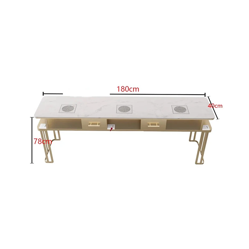 Dust Collector Premium Manicure Table Modern Design Metal Legs Nordic Nail Table Luxury Simple Mesa Manicura Saloon Furniture