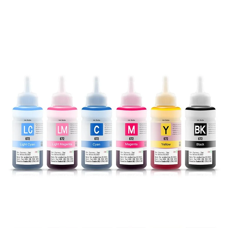 Dye Ink 1Set 6Color 672 673 674 664 4Color Water Based Bottle Refill Ink for Epson L101 L111 L201 L211 L301 L303 L310 L351 L353