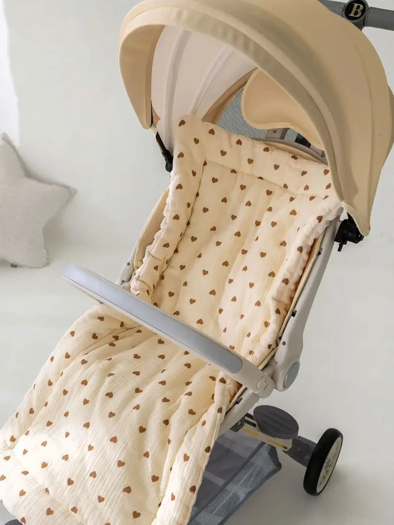 Weiches und bequemes Baby Walking Dickes Cartoon Bär Kinderwagen Kissen Baumwolle Schultergurt Kinderwagen Kissen – Detail 7