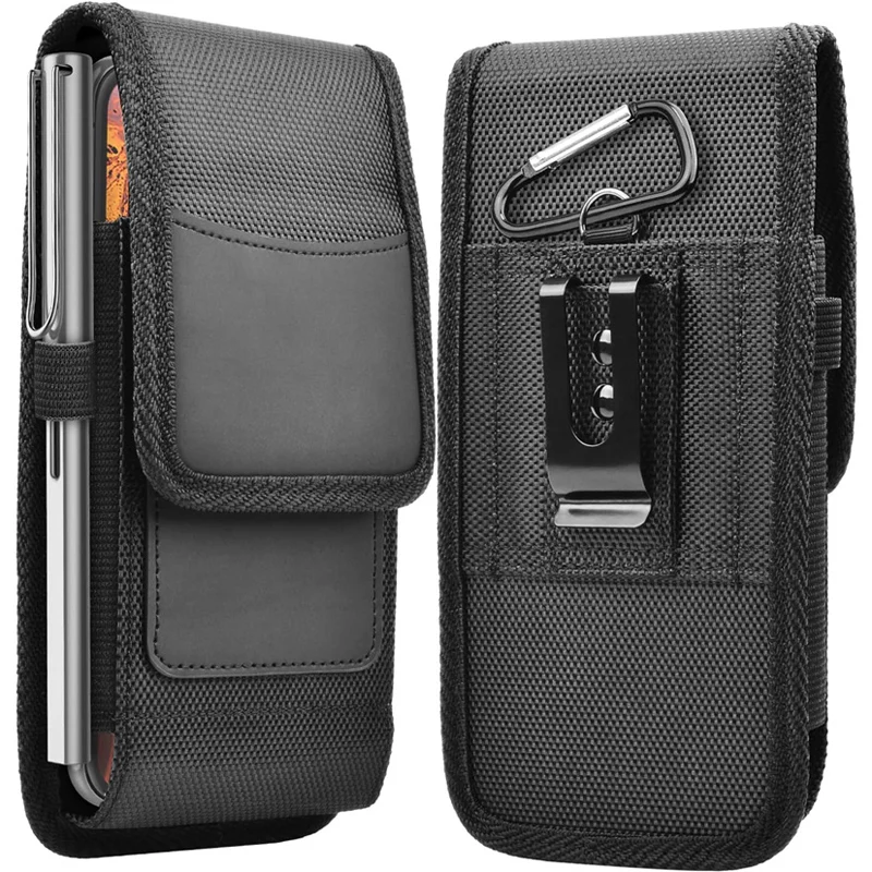 Nylon Cell Phone Belt Clip Holster Pouch Buckle Wallet Card Holder Case Cover For iphone 15 14 Pro Max Samsung S24 S23 Ultra Bag