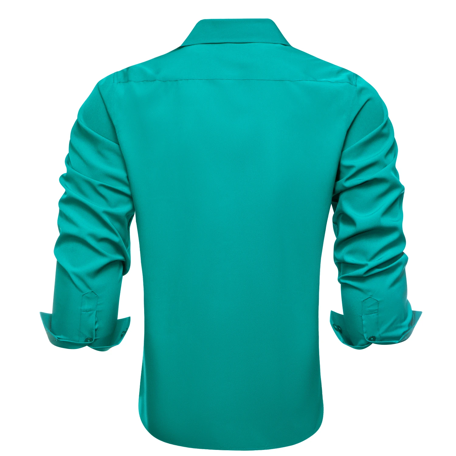 Hi-Tie Turquoise Mens Shirts Solid Long Sleeves Turndown Collar Wedding Shirt Pink Purple Beige Blue Red Orange Black Grey