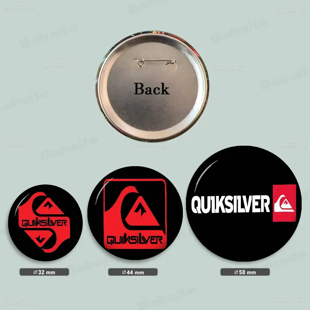 Pin de metal de la marca de surf Q-Quiksilver, broche personalizado de personaje de anime, insignia de cuello de dibujos animados estilo old-school, regalo de joyería para fans