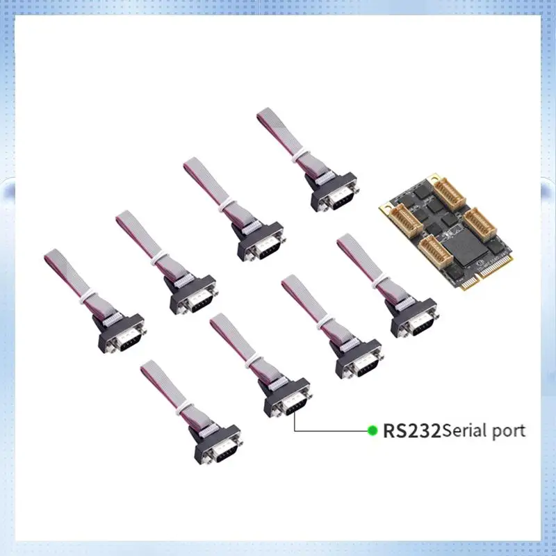 

A82Q-Mini PCIE Express 8 Serial Ports Controller Card Mini Pcie DB9 RS232 Adapter Mini PCI-E COM Card 15 KV ESD Protection
