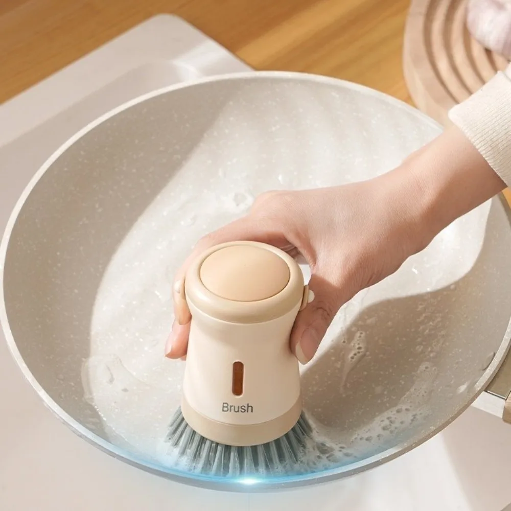 فرشاة تنظيف وعاء غير قابلة للخدش، فرشاة تنظيف المطبخ ذات النوافذ الشفافة المريحة، فرشاة تنظيف الأطباق المريحة #4