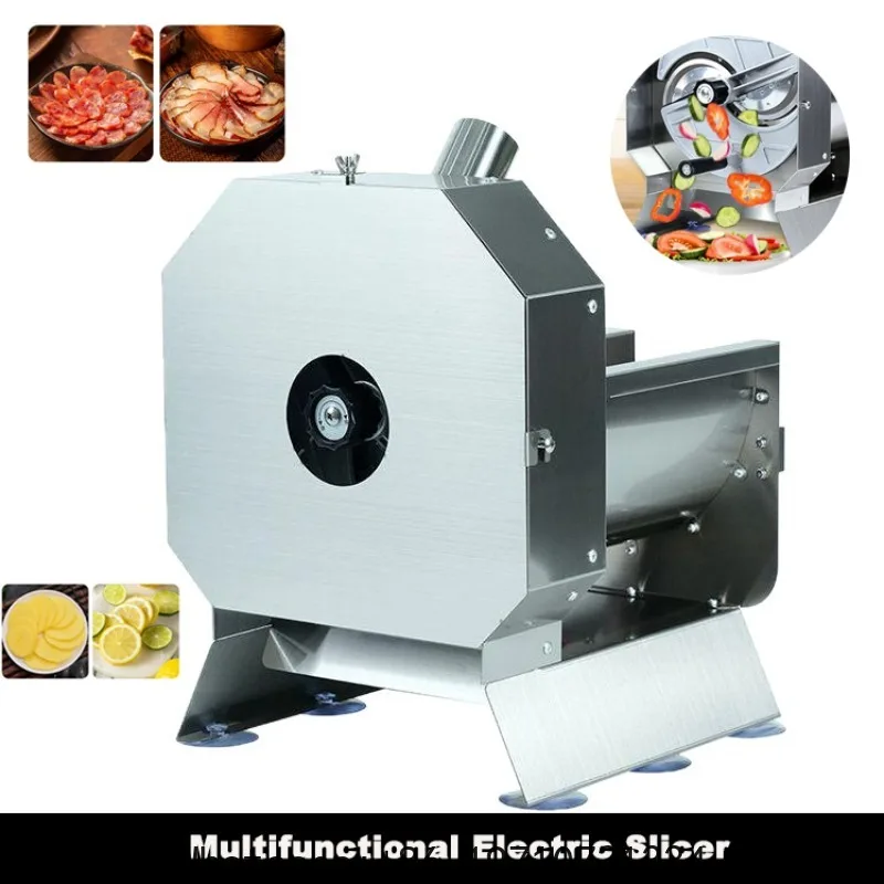 

Vegetable Fruit Slicer Electric Onion Cabbage Slicing Machine 0.1-13mm Thickness Adjustable Stainless Steel Food Shredder Cutter