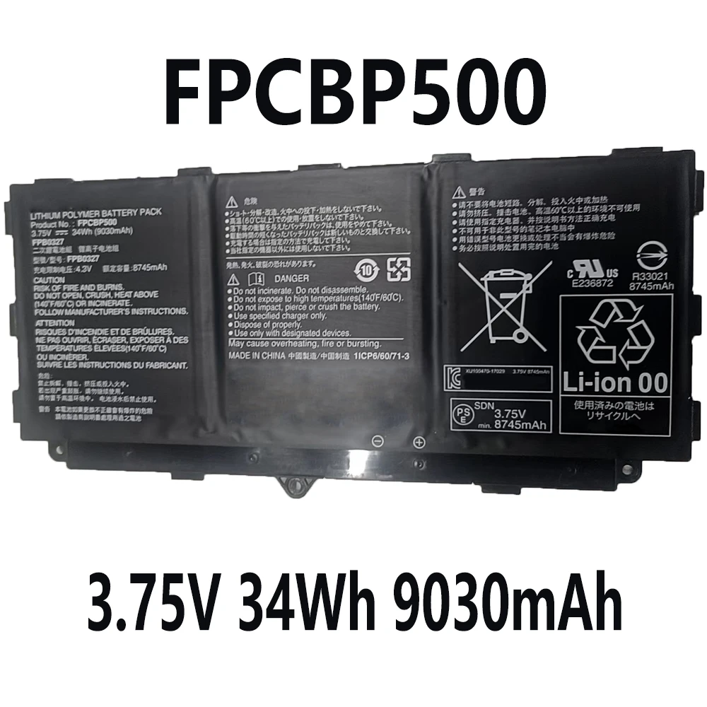 FPCBP500 FPB0327 3.75V 34Wh 9030mAh Laptop Battery For Fujitsu Arrows Tab Q506 Q507 Q508 CP695045-01 CP731923-01