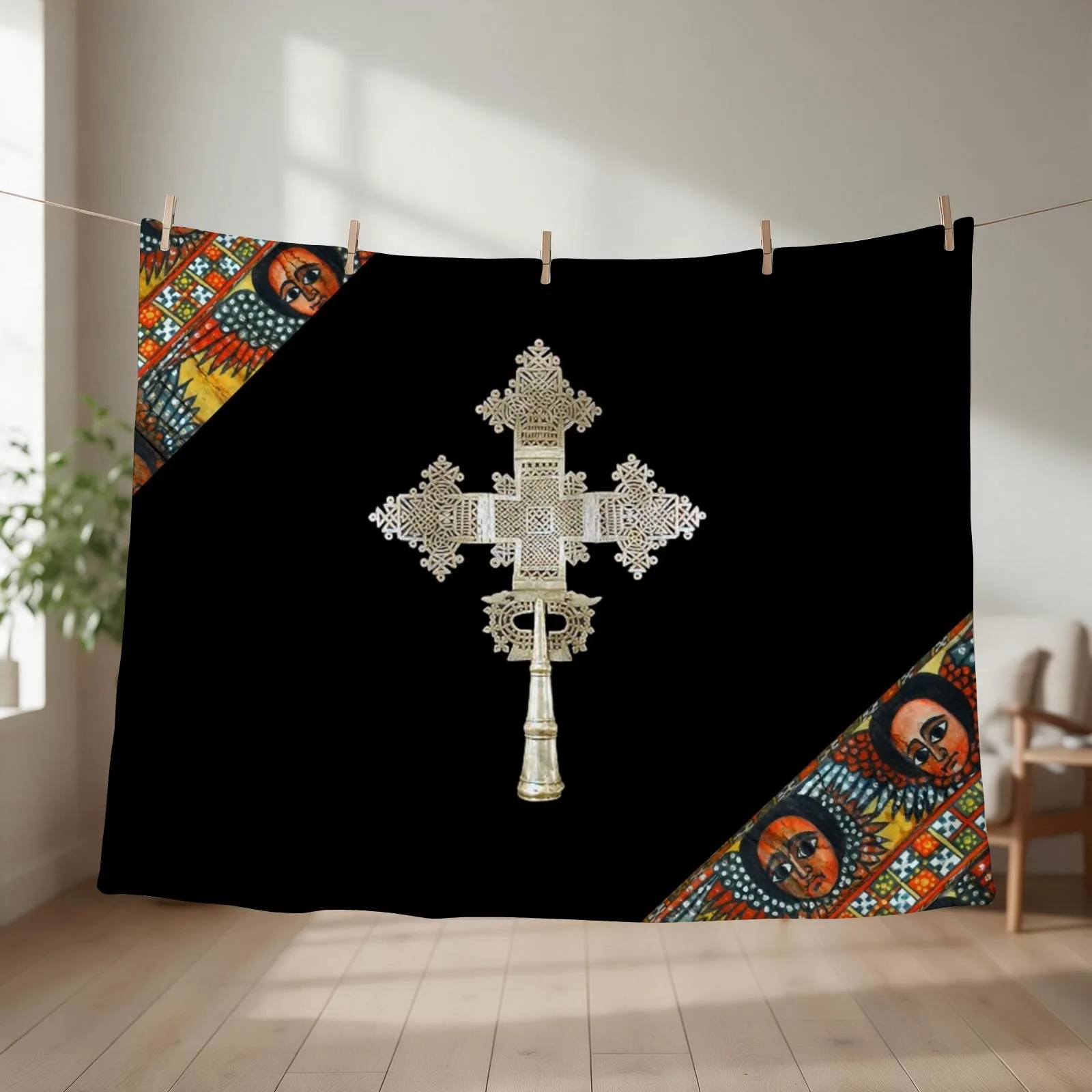 Ethiopian Orthodox ??? Throw Blanket couch cozy soft plush fuzzy picnic outdoor blanket