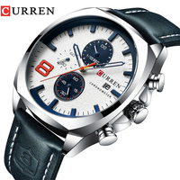 Curren 8324 Hot Quartz Chronograph Wristwatch Sports Watch Men Leather Watches Men's Army Military Male Clock Relogio Masculino