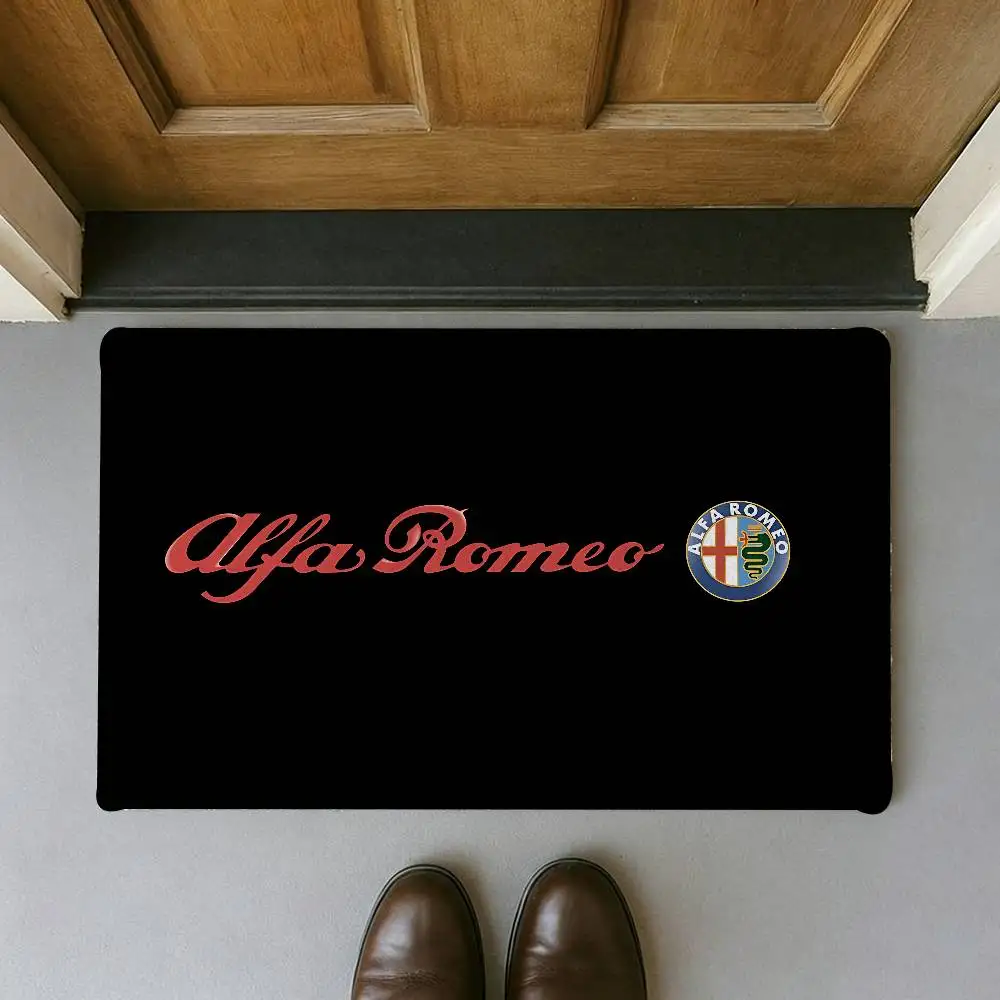 Alfa R-Romeo Logo Carpet Bathroom Anti-slip Mat Door Mat Home Decoration Mat Entrance Door Mat Scratch-resistant Door Mat
