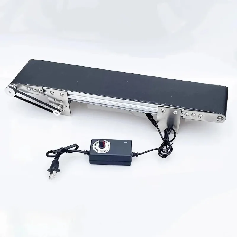 12x50cm Metal Desktop Conveyor Belt Small Assembly Line Electric Conveyor Belt Student Friction Experiment Teaching AC100-240V