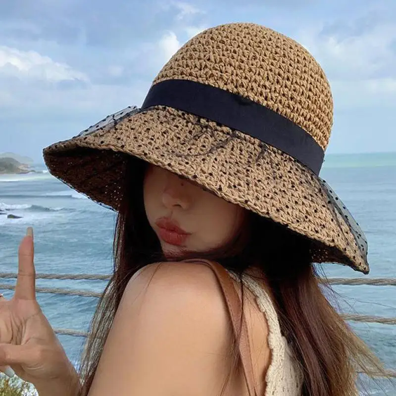 Шляпы от солнца для женщин, летняя панама, рыбацкая кепка, складной солнцезащитный крем, пляжные аксессуары, шляпа от солнца для отпуска, новый солнцезащитный козырек на берегу моря