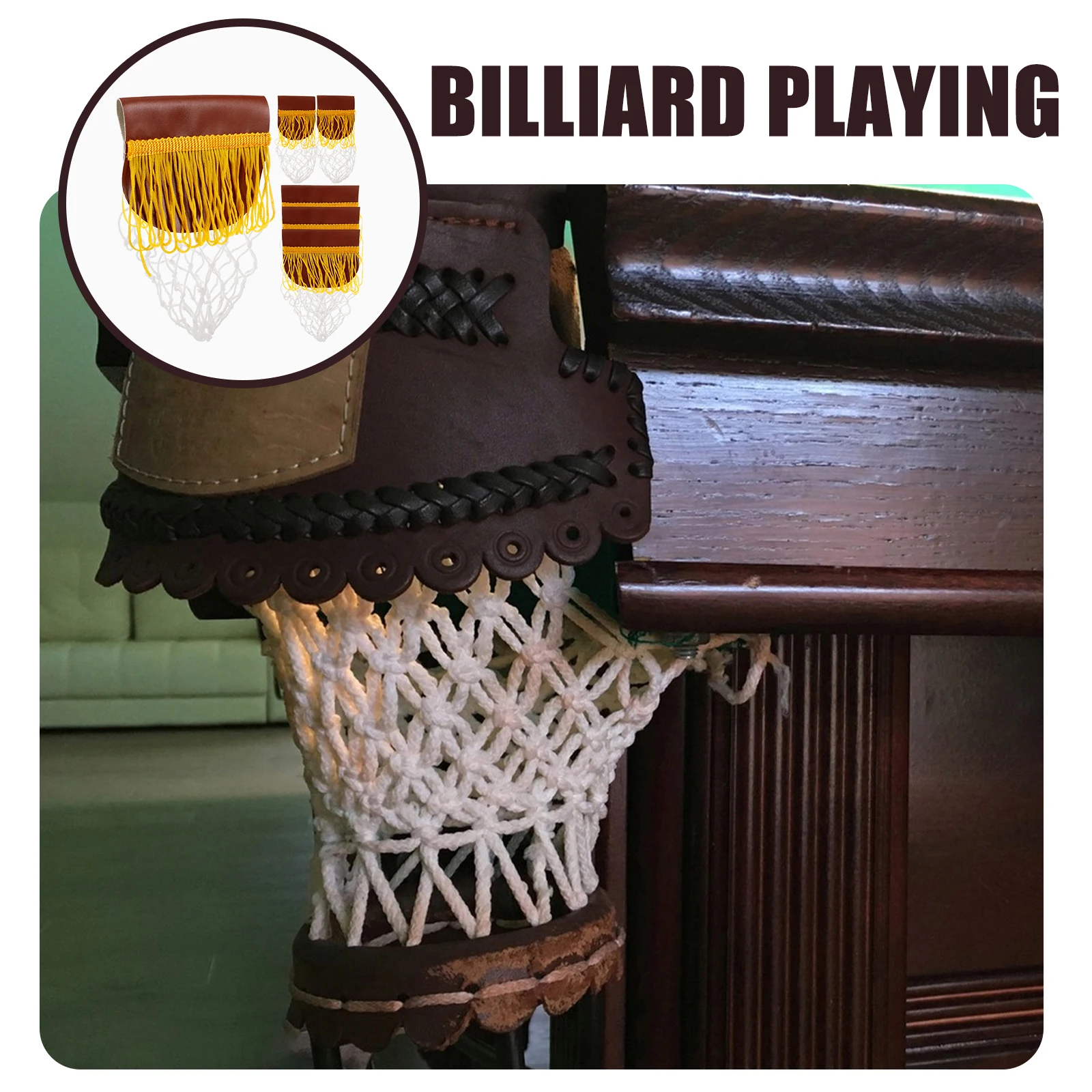 

6pcs Pool Table Net Bags Durable Mesh Drop Pockets Billiard Accessories Replacement Liners Plastic Table Holder