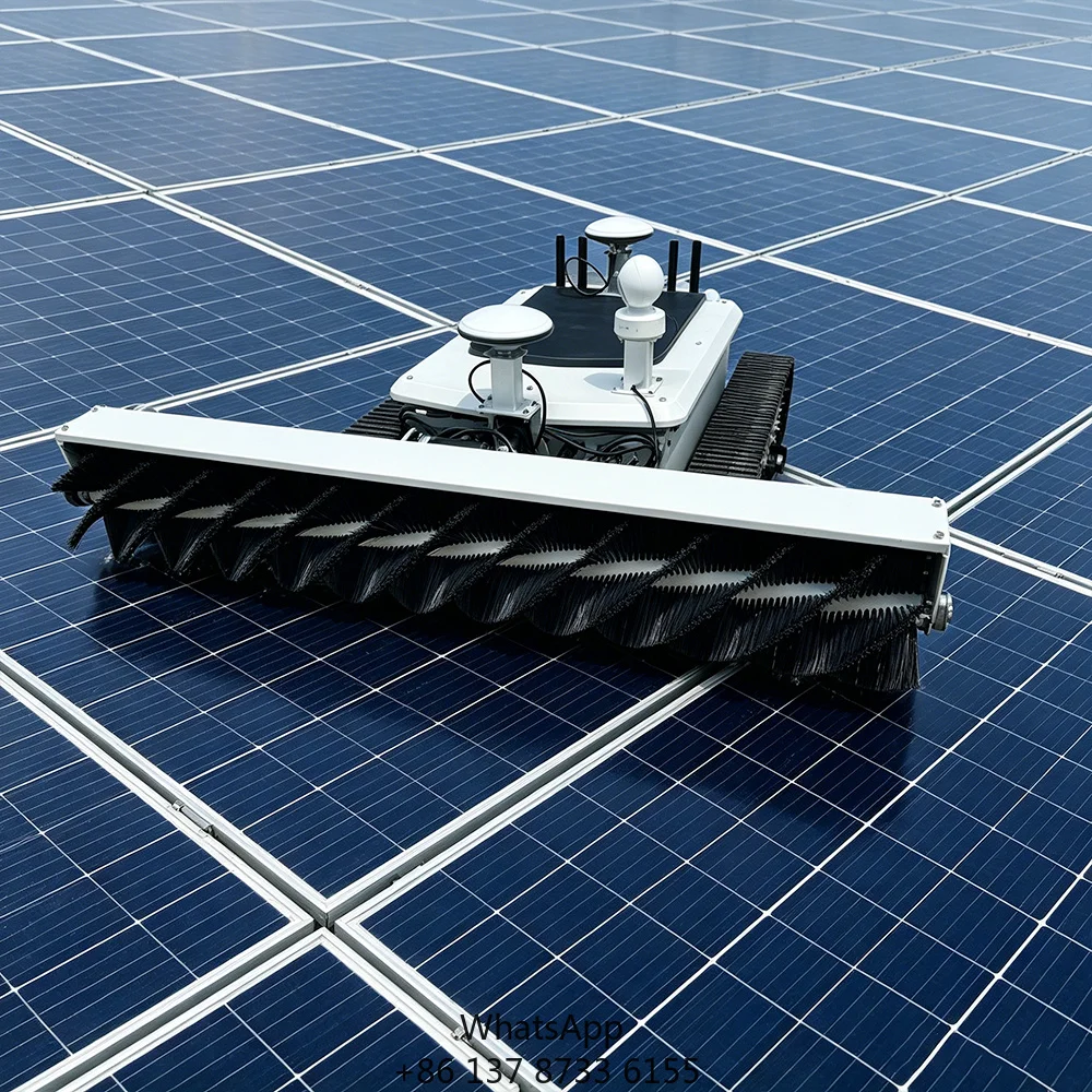 Hot Sale Solar Panel Cleaning Robot Automatic Machine Equipment Photovoltaic Cleaning Brush Robot