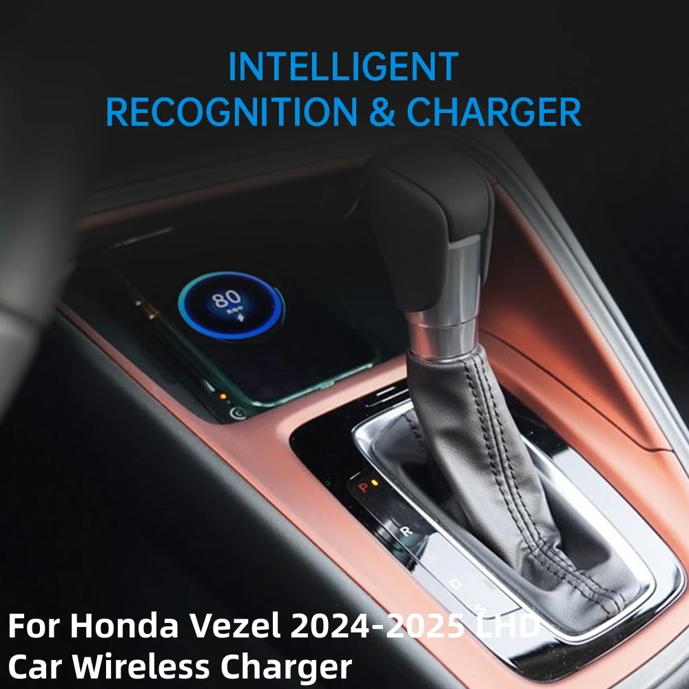 MOCENDO For Honda Vezel 2024-2025 LHD Car center console phone charger fast wireless charger plate holder