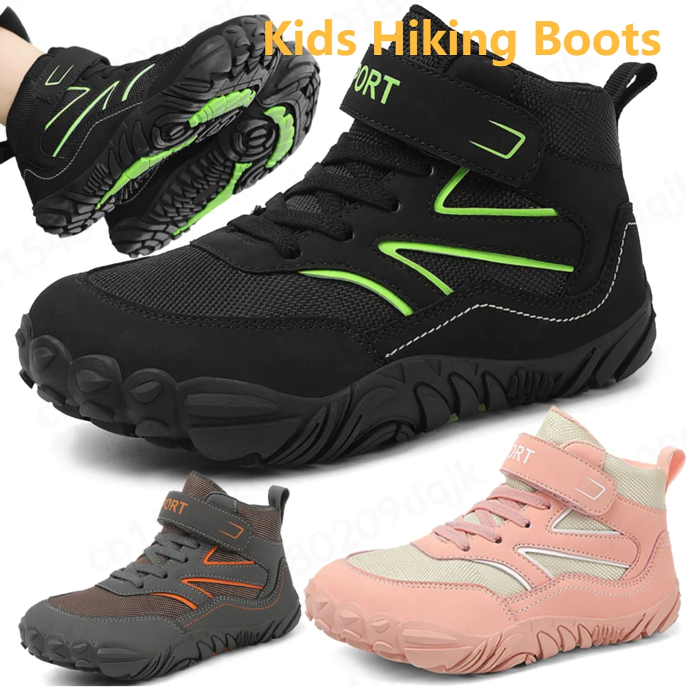 Children's Wide Toe Barefoot Kids Snow Boots Children Thickened High-top Cotton Shoes Waterproof Non-Slip For Outdoor Sports