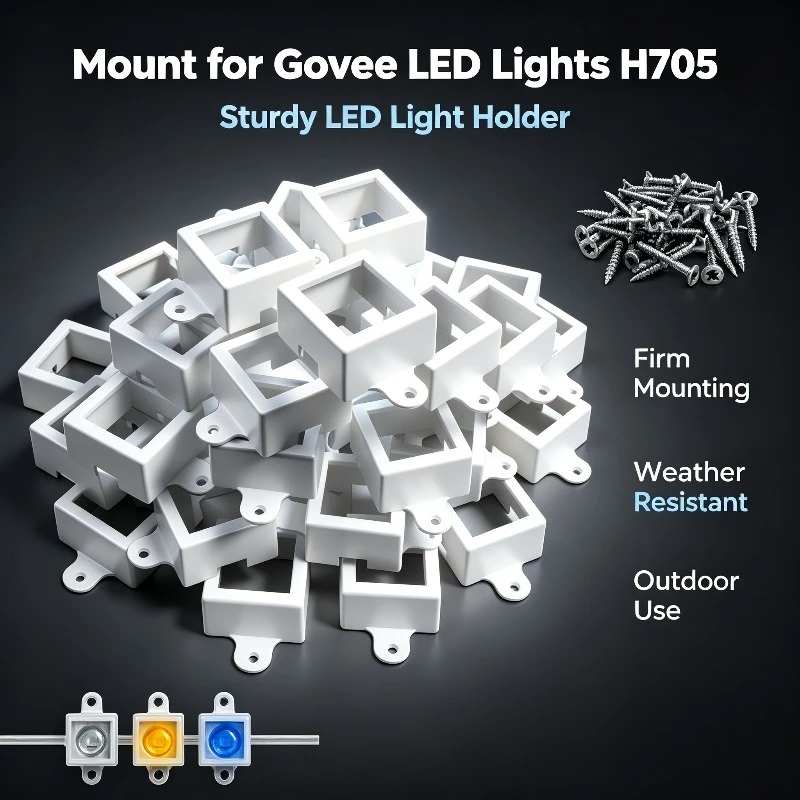 39/69/119pcs Outdoor Light Clips, for Govee H705 Permanent Lights, Secure LED Mounting Brackets for Christmas Decoration