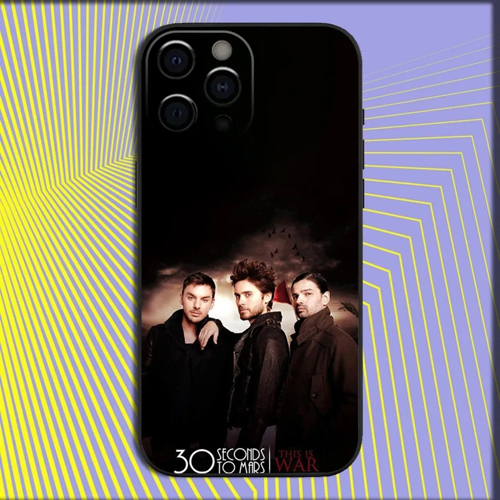 30 T-Thirty SecondS To Mars Phone Case For iPhone 16,15,14,13,12,11,Pro,X,XS,Max,XR,Plus,Mini Soft Black Cover