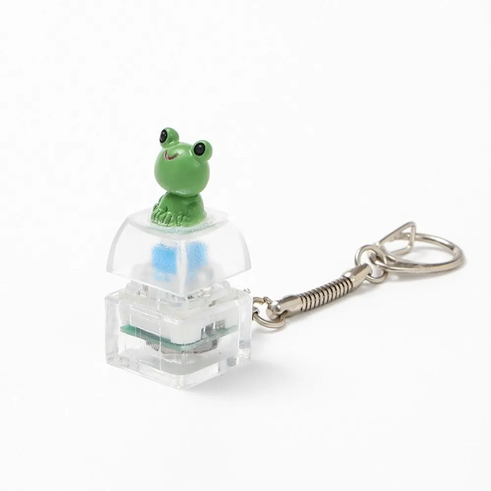 Press Light Clicker Fidget Keychain Translucent Smooth Button Clicker Keyring Clear Lightweight Clicking Duck Keychain