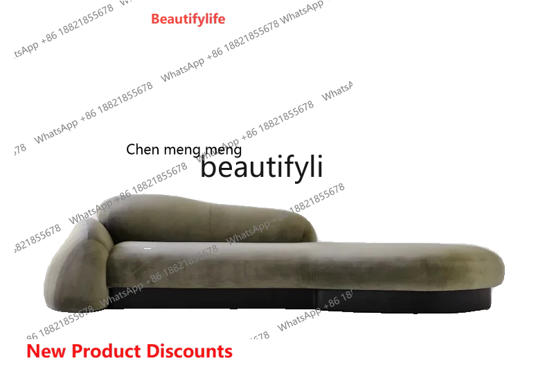 

P178 Italian Minimalist Curved Fabric Sofa Designer Special-Shaped Modern Minimalist Bevel Pebble Sofa Furniture