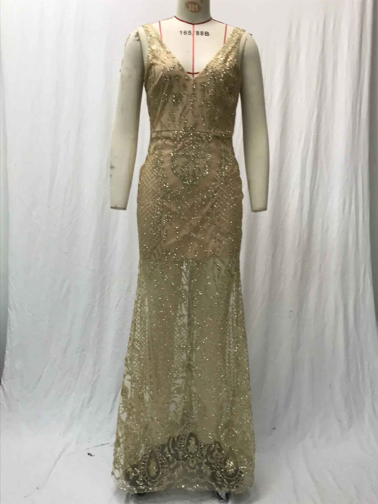 

Женское вечернее платье, женское длинное сексуальное платье без рукавов с глубоким V-образным вырезом и блестками, формальное тонкое платье с высокой талией длиной до пола, коктейльное платье для выпускного вечера