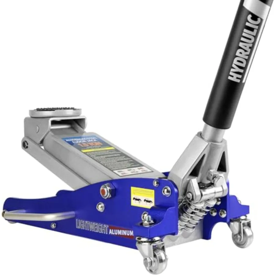 

1.5 Ton Low Profile Floor Jack Heavy Duty Steel Racing Floor Jack with Dual Pistons Quick Lift Pump Lifting Range 3.5"-14" Hydr