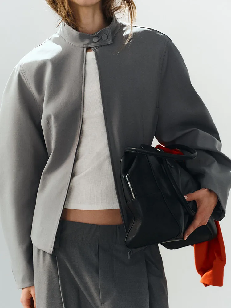 New Arrival Autumn Women's Long Sleeve Jacket Elastic Pants Zipper Closure Fashionable Casual Wear Comfortable Fit Outerwear