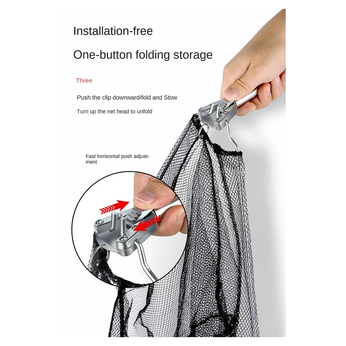 

Folding Scoop Net Stainless Steel Solid Scoop Net Telescopic Pole Scoop Net Rod Folding Fishing Net-AA85