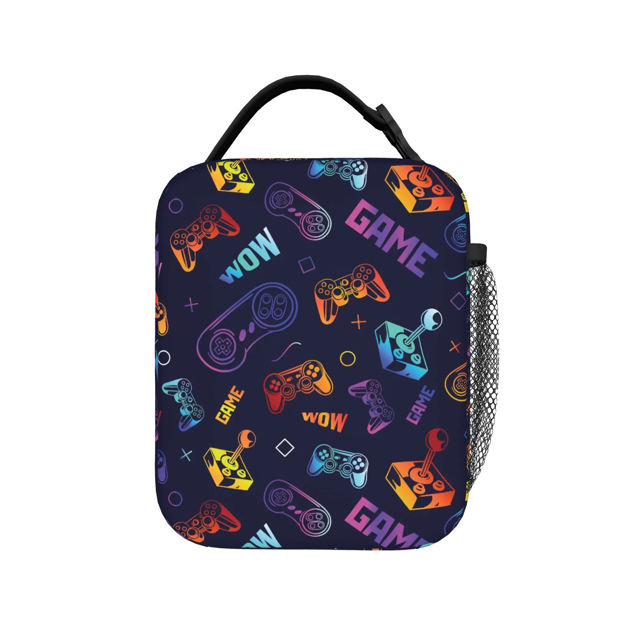 Game Controller Pattern Thermal Insulated Lunch Bag for Picnic  Portable Food Container Bags Cooler Thermal Food Box