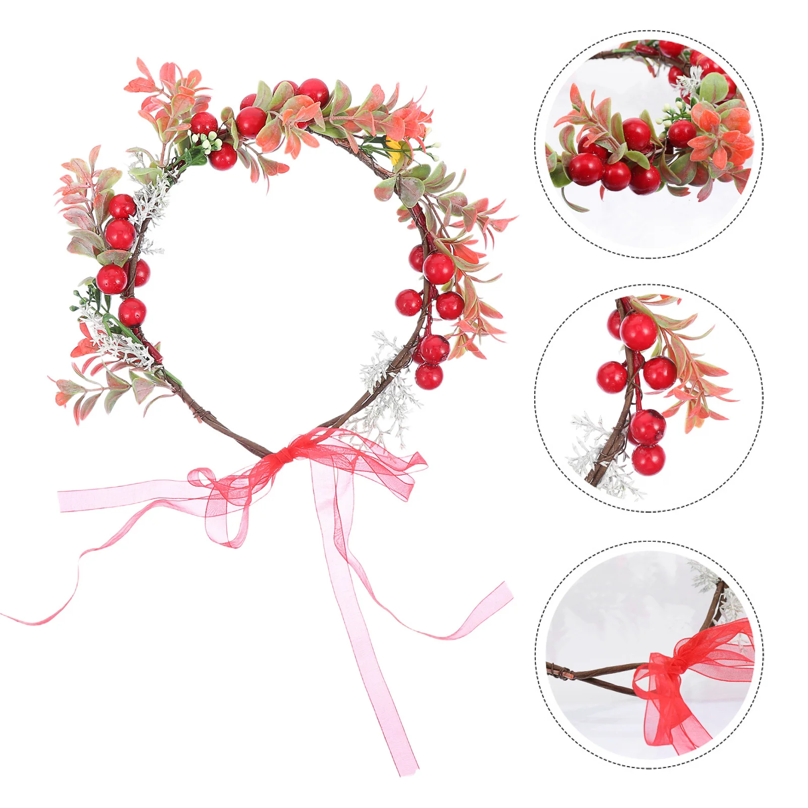 

Berry Wreath Headband Premium Material Wreath Hairband for Child Party Wedding Christmas Decor Bridal Headband