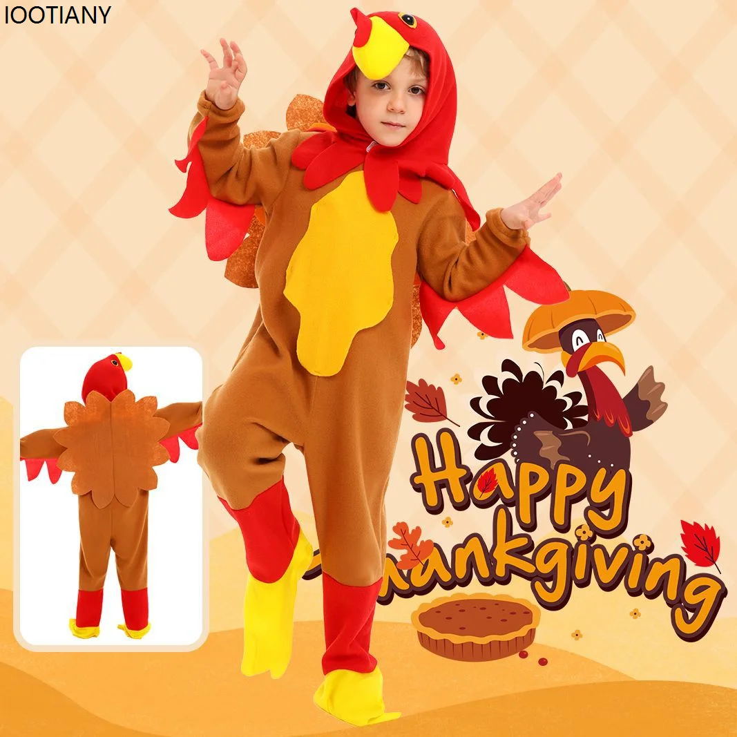 Halloween Thanksgiving Turkey Cosplay Costume Holiday Party Animal Performance Sets Carnival Party Cartoon Doll Stage Dress Up