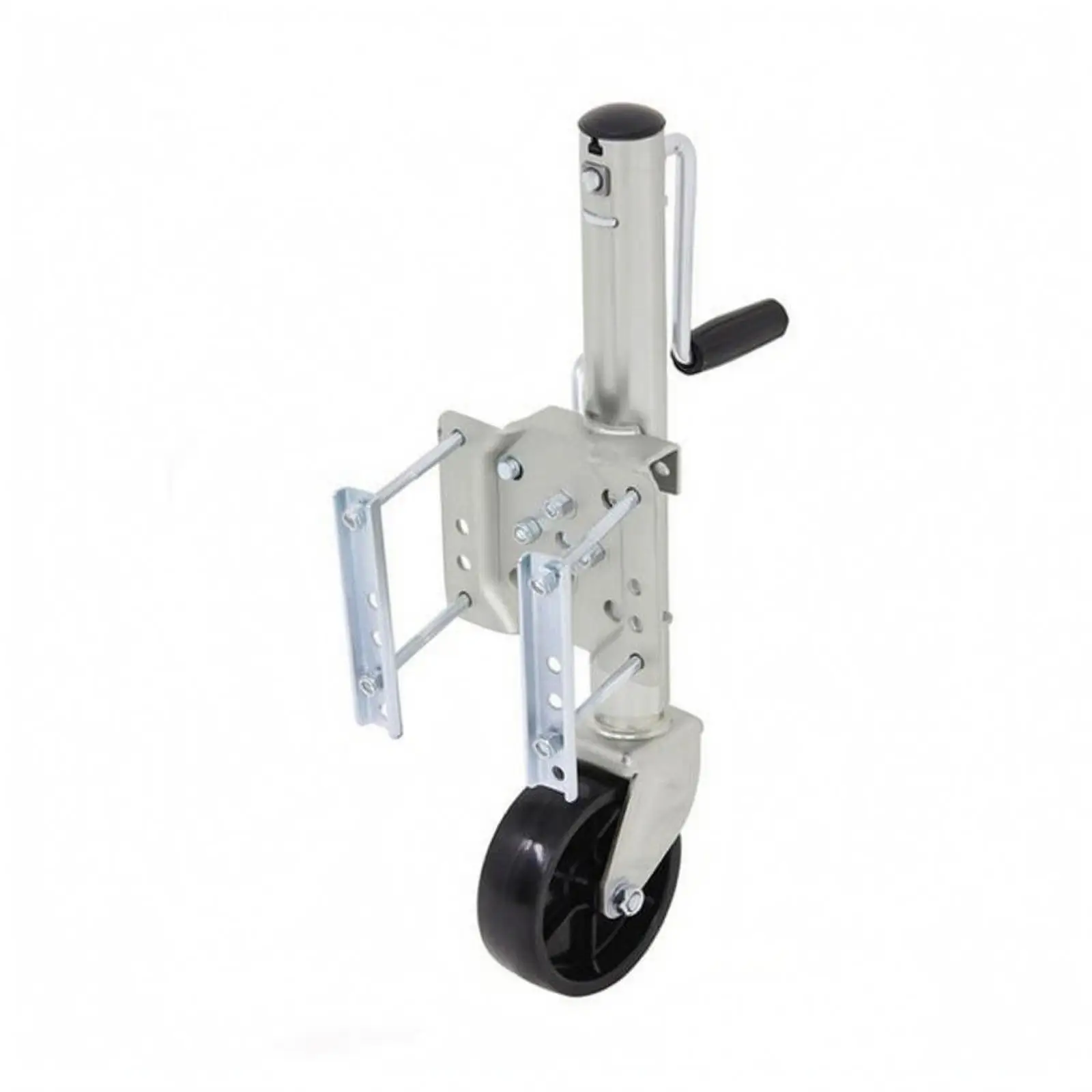 Trailer Jack Support Bracket with Swivel Wheel and Hardware Kit for Boat Trailer RV Camper Stability