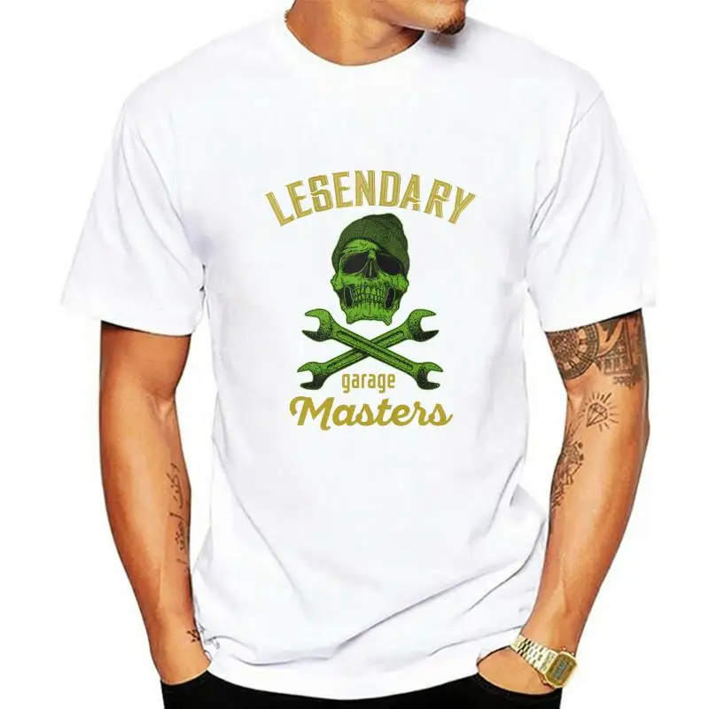 Legendary Garage Master Skull Tshirt Spanners Mechanic Cross Bones Tshirt PP146 men t shirt