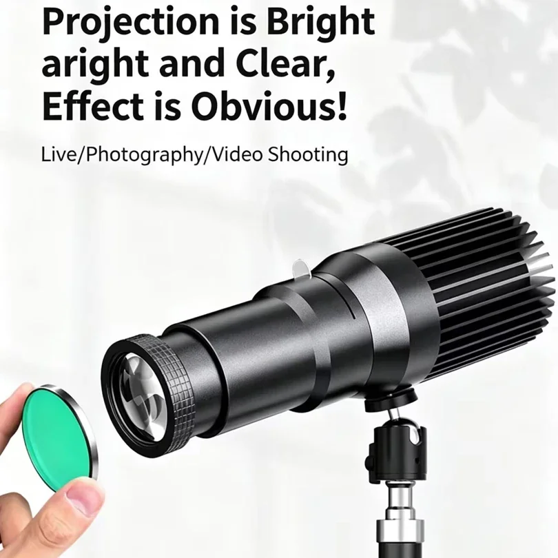 20W Adjustable Focus COB Projection Light Creative Shadow Creator Lamp for Wedding Portrait Still Life Video Photography