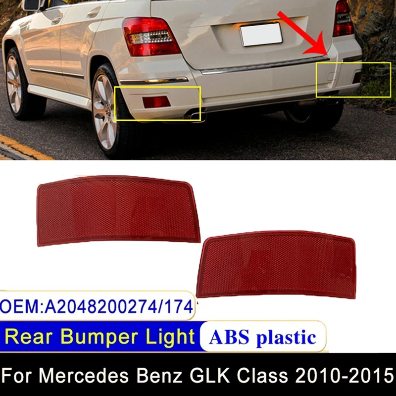 Left Rear Bumper Reflector Trim Lamp Parts A2048200174 For Mercedes-Benz GLK-Class W204/X204 GLK250 GLK300 GLK350 2008-2012