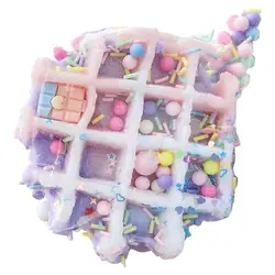 New Colorful Waffle Burgers Donut Squishys Stress Relief Toy Fashion Sequin Glitter Toys For Girl Soft Anti Anxiety Fidget Toy