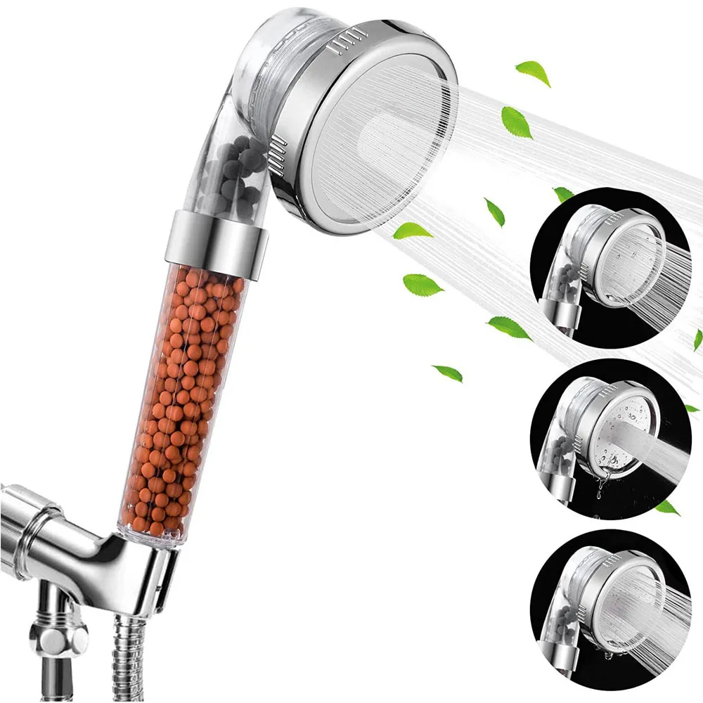 Negative Ion Booster Showerhead Three-stage Adjustment SPA Massage Shower Filter Showerhead Accessories Shower Head