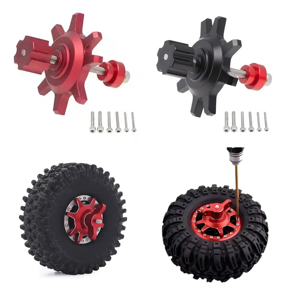 

Metallic Black/red Tire Assembly/disassembly Aid Tool For 1/10 Rc Crawler Car 1.9 2.2 Inch Beadlock Wheel