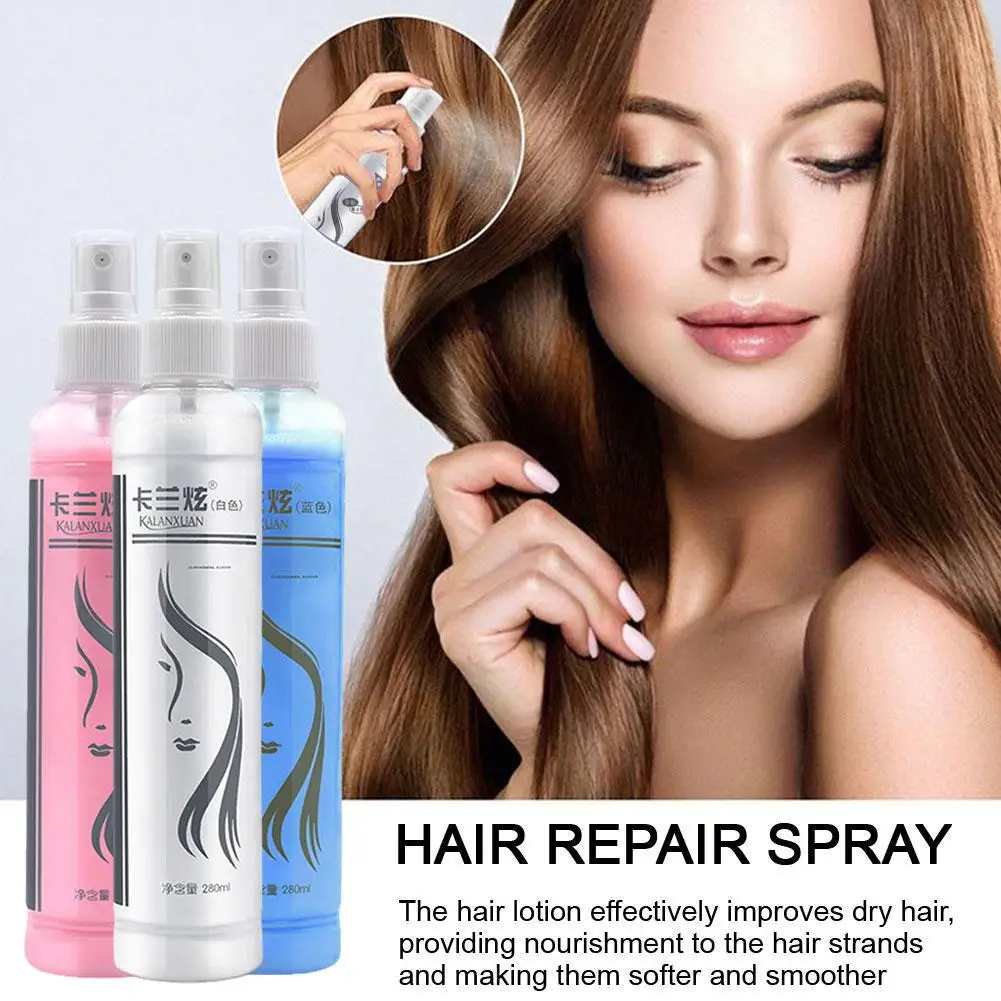 280ml Hair Oil Spray Harmless Hairs Oil for Curly Sheen Spray Moisturizing Nourishing Hair No Wash Anti-static Hair Product K2V7